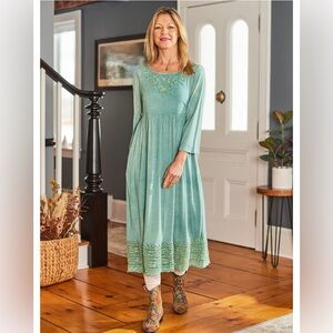 April Cornell - Hannah Jersey Dress. Women’s size XS. Sunwashed Jade.